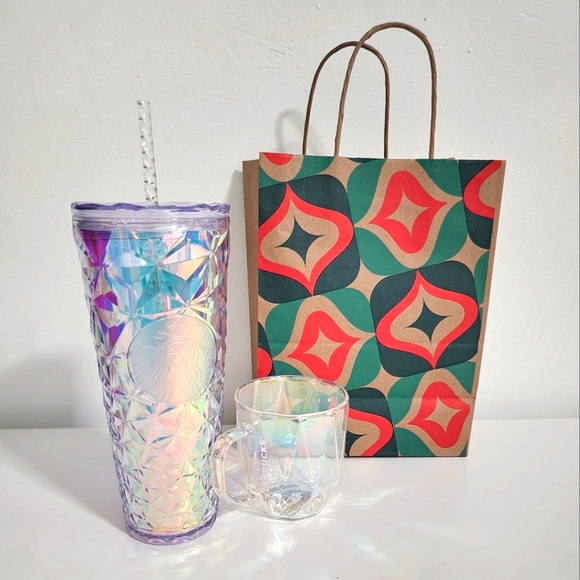 Starbucks 2023 New Release Diamond Iridescent Unicorn Holiday Tumbler Glass Mug - Picture 3 of 10